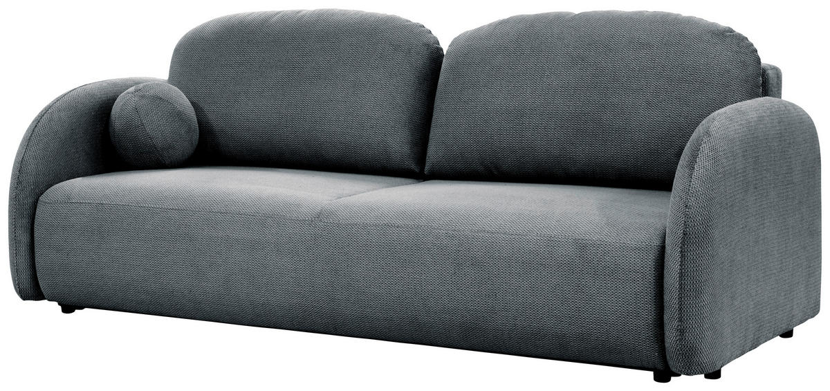 SCHLAFSOFA ROMA  mit Struktur Blau  - Blau/Schwarz, Design, Textil (230/90/105cm) - MID.YOU