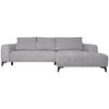 ECKSOFA Chenille Silberfarben  - Silberfarben/Schwarz, Konventionell, Kunststoff/Textil (279/222cm) - Hom`in