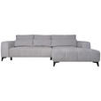 ECKSOFA  in Chenille Hellgrau  279/222 cm  - Hellgrau/Schwarz, KONVENTIONELL, Kunststoff/Textil (279/222cm) - Hom`in