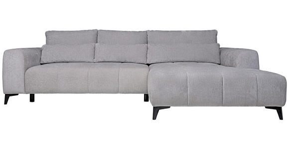 ECKSOFA  in Chenille Hellgrau  279/222 cm  - Hellgrau/Schwarz, KONVENTIONELL, Kunststoff/Textil (279/222cm) - Hom`in