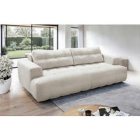 BIGSOFA TINO in Flachgewebe Beige  - Beige/Schwarz, KONVENTIONELL, Holzwerkstoff/Kunststoff (279/90/137cm) - Livetastic