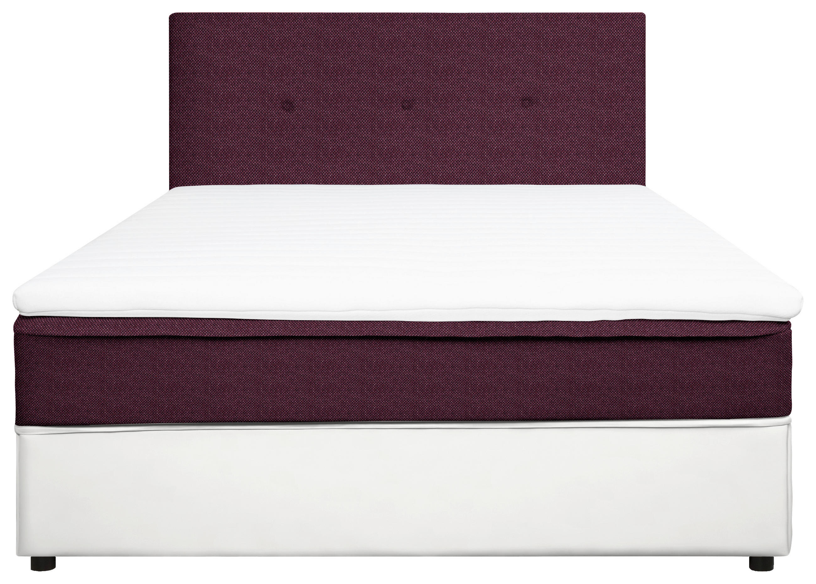 BOXBETT 120/200 cm  in Weiß, Brombeere  - Brombeere/Schwarz, KONVENTIONELL, Holz/Textil (120/200cm) - Carryhome