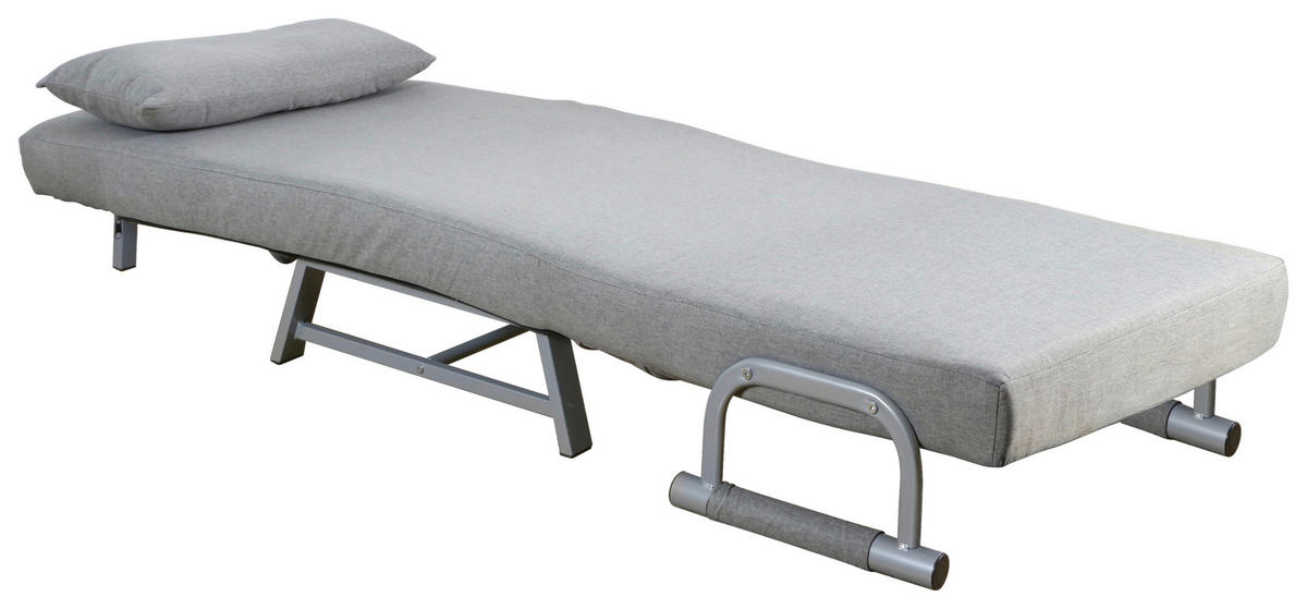 SCHLAFSESSEL in Flachgewebe Grau  - Grau, Modern, Textil/Metall (64/95/78cm) - MID.YOU