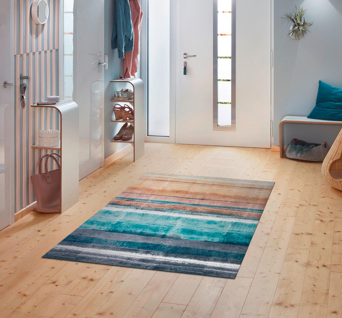 COVOR CU ȚESĂTURĂ PLATĂ Frerik  - multicolor, Konventionell, plastic/textil (140/200cm) - wash+dry