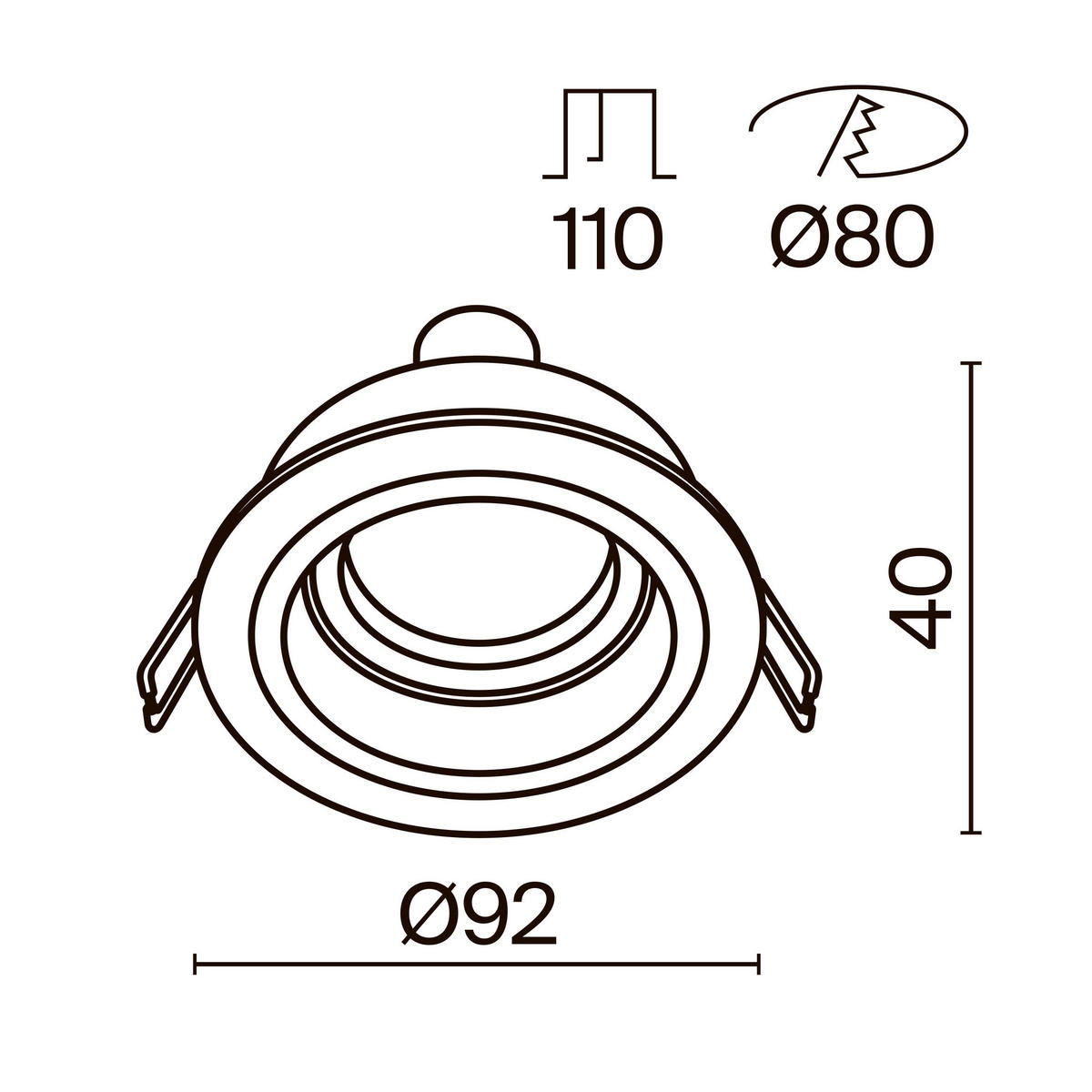 LED-EINBAUSPOT 9,2/4/9,2 cm   - Weiß, Trend, Metall (9,2/4/9,2cm) - MAYTONI
