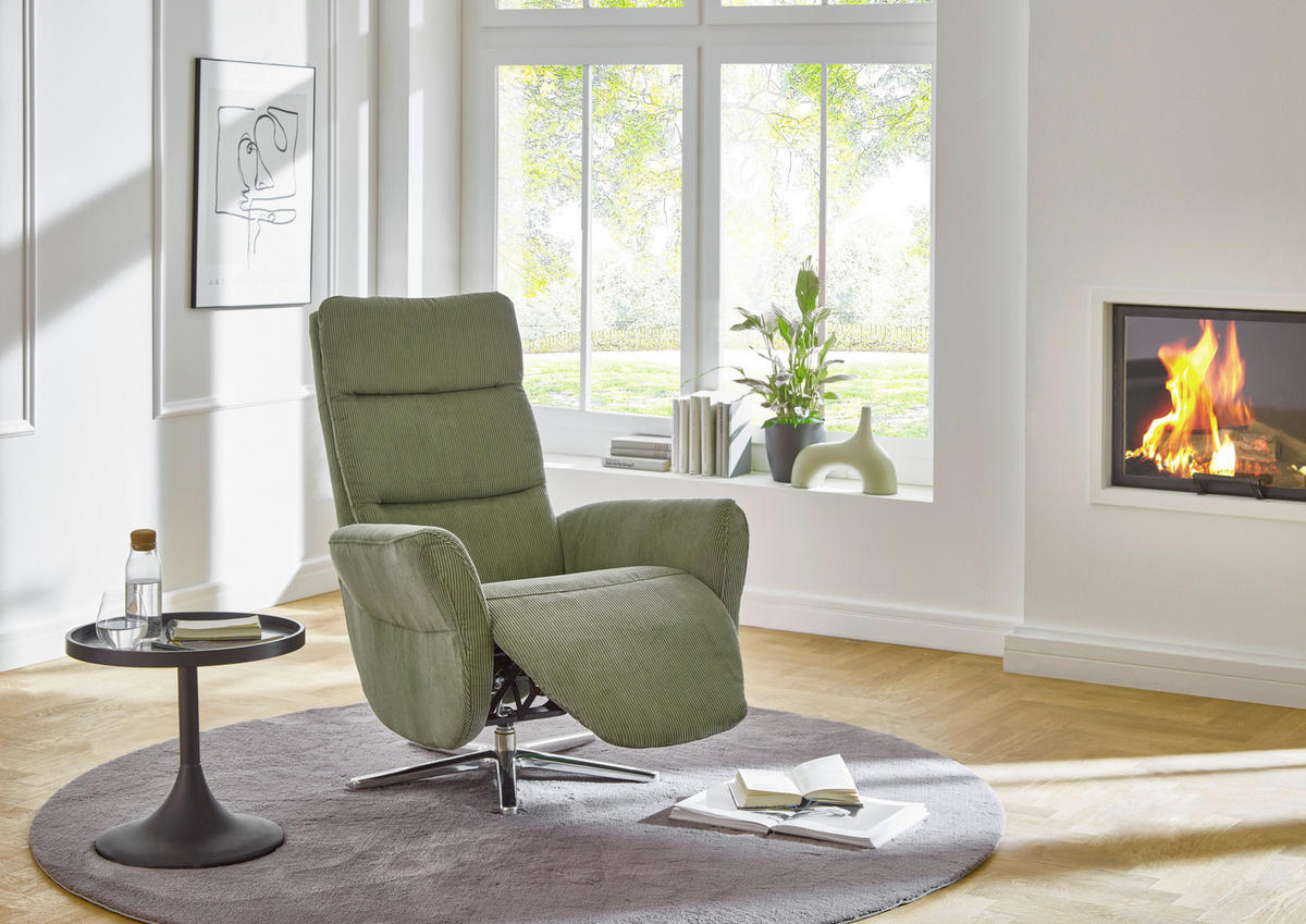 RELAXSESSEL in Textil Dunkelgrün  - Chromfarben/Dunkelgrün, Design, Textil/Metall (78/113/83cm) - Beldomo Speed
