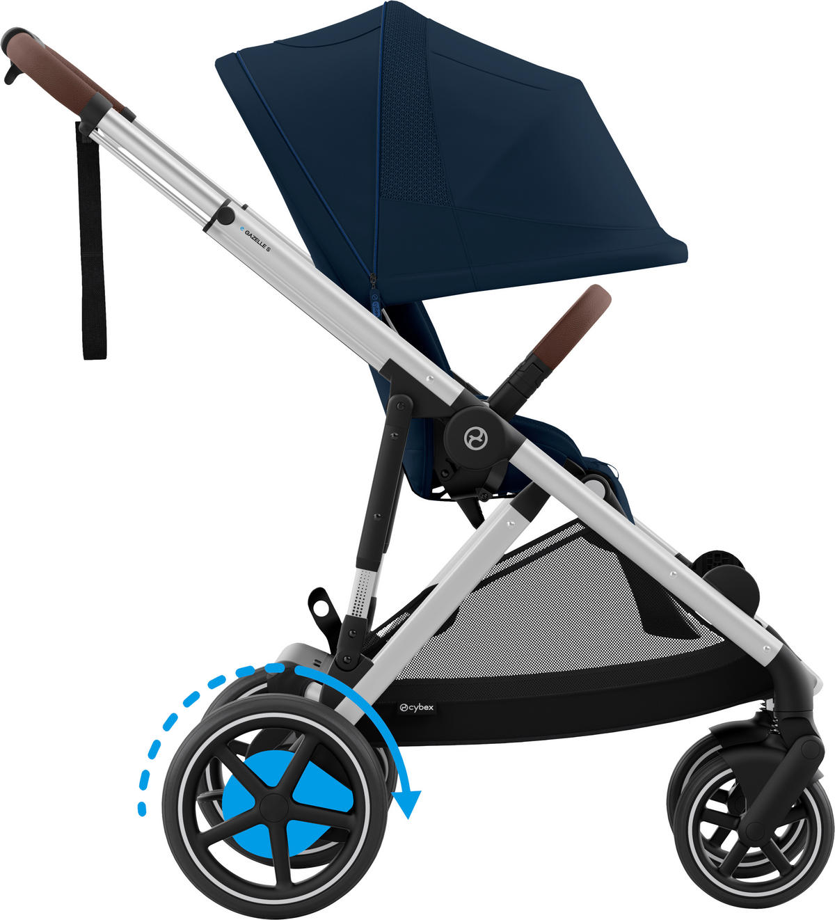 KINDERWAGEN  EGAZELLE S  Ocean Blue  - Silberfarben, Basics, Kunststoff/Metall (94.5/66/100cm) - cybex GOLD