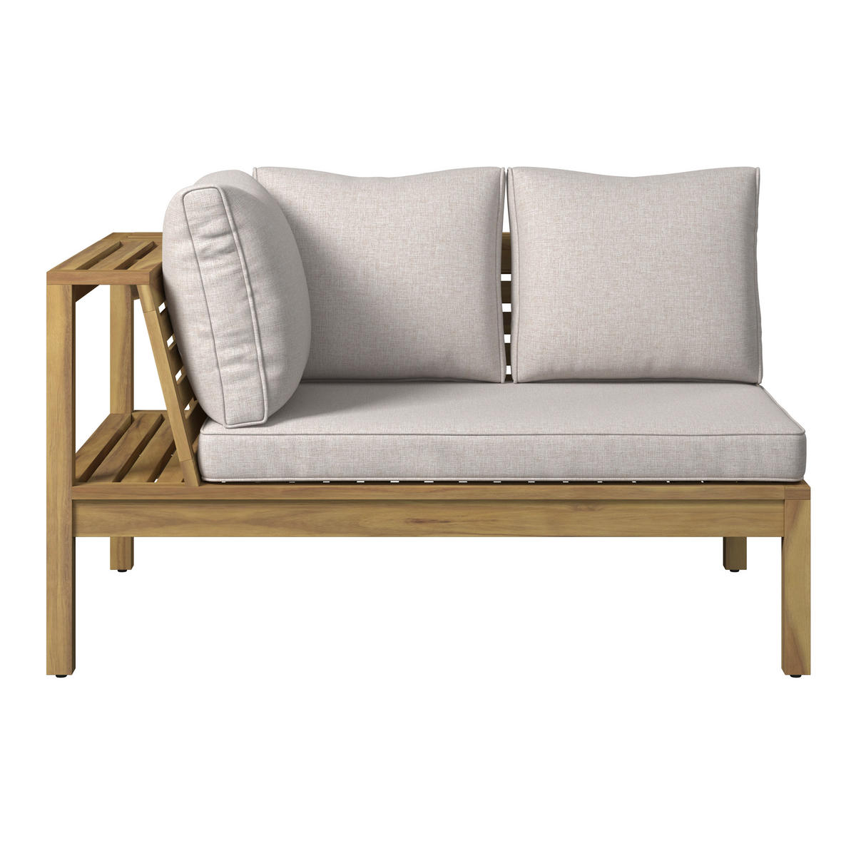 LOUNGEGARNITUR  240/160 cm   - Akaziefarben/Grau, Modern, Holz/Kunststoff (240/160cm) - Gardenson