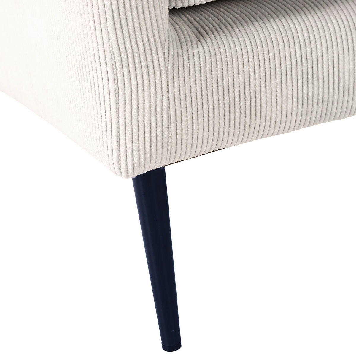 2-SITZER-SOFA in Cord Weiss  - Weiss/Schwarz, Design, Holz/Textil (175/64/85cm) - Ambia Home