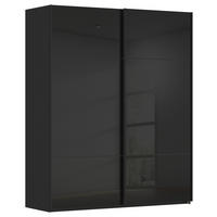 SCHWEBETÜRENSCHRANK 201/223/67 cm,  in 2 Tür(en)  - Schwarz, KONVENTIONELL, Glas/Holzwerkstoff (201/223/67cm) - Novel