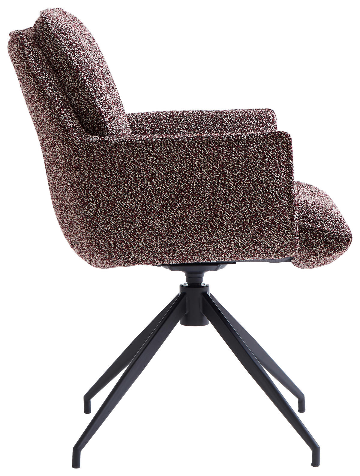ARMLEHNSTUHL  in Eisen Webstoff  - Bordeaux/Schwarz, Design, Textil/Metall (66/89/69cm) - Novel