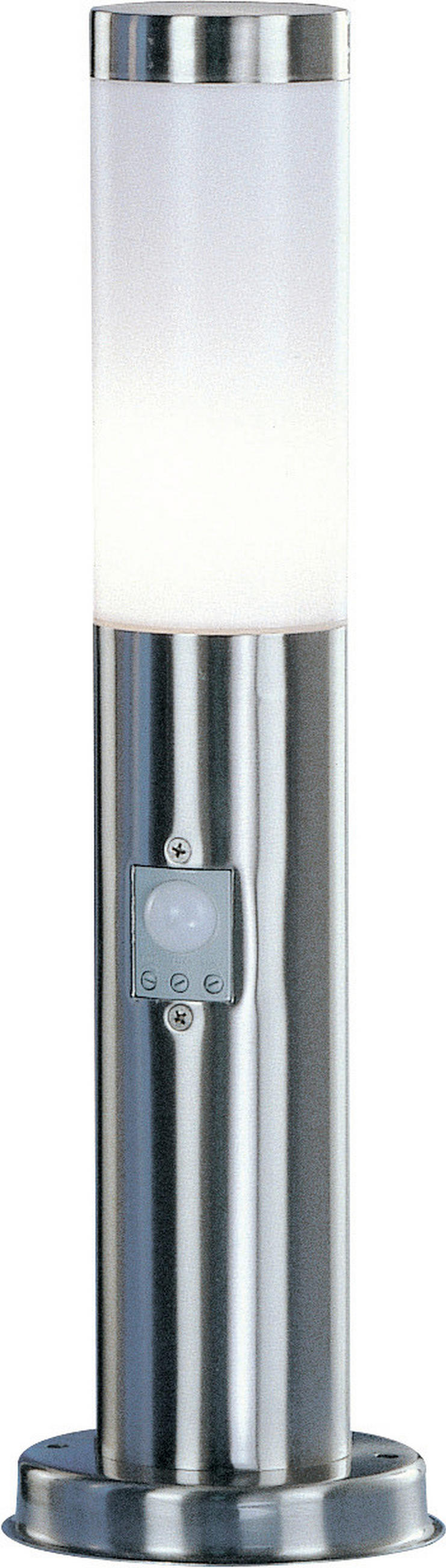 WEGELEUCHTE 12,7/45 cm   - Edelstahlfarben/Opal, Basics, Kunststoff/Metall (12,7/45cm) - Globo