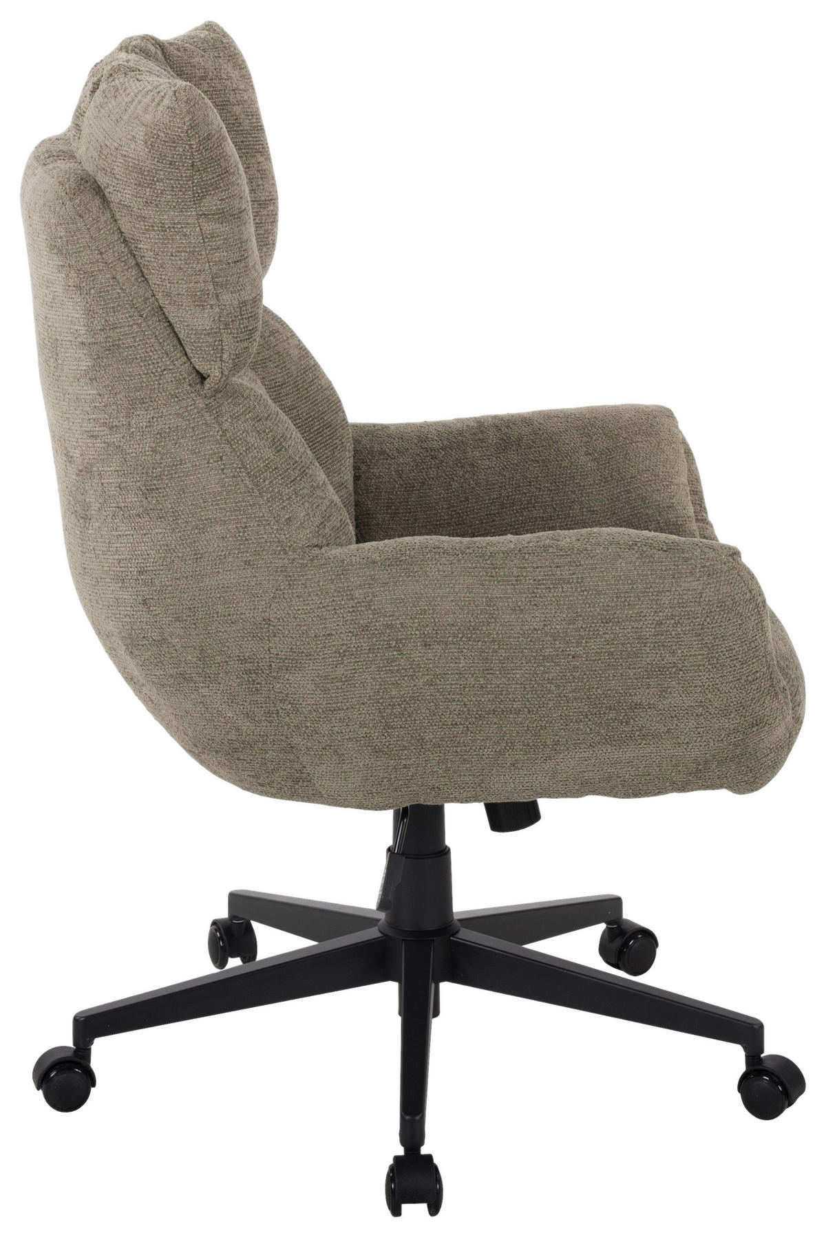 CHEFSESSEL Webstoff Schwarz, Salbeigrün  - Salbeigrün/Schwarz, KONVENTIONELL, Kunststoff/Textil (74/95-101/74cm) - Venda