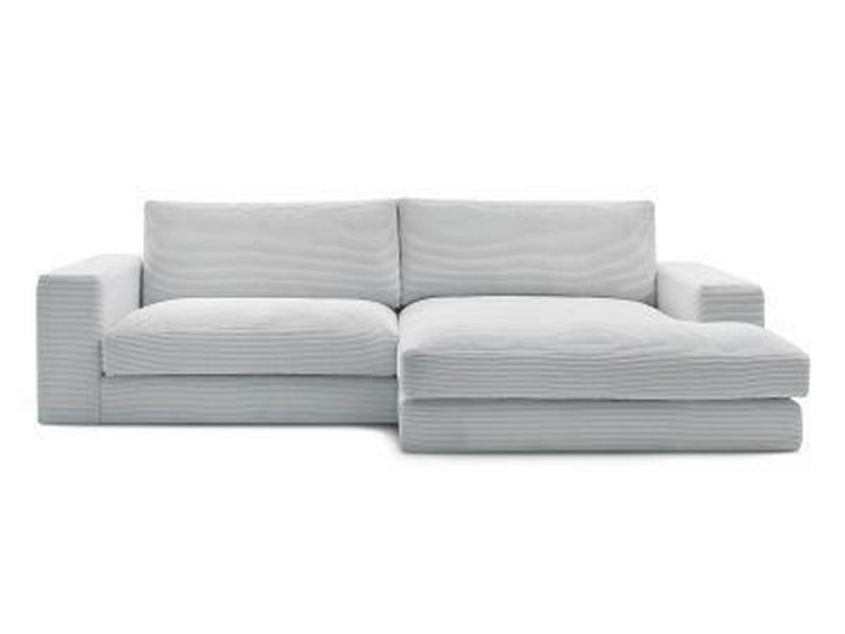ECKSOFA  LEONARD Hellgrau Cord  - Hellgrau/Schwarz, MODERN, Kunststoff/Textil (274/159cm)