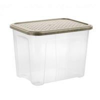 BOX S VÍKEM 18l l - šedobéžová, Basics, plast (37,7/27,7/27.8cm)