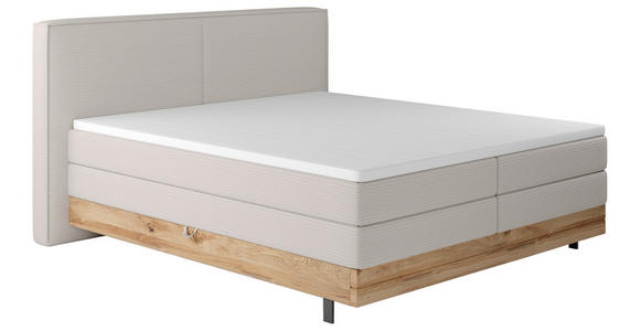 BOXSPRINGBETT 180/200 cm  in Creme  - Creme/Schwarz, Natur, Holz/Textil (180/200cm) - Valnatura