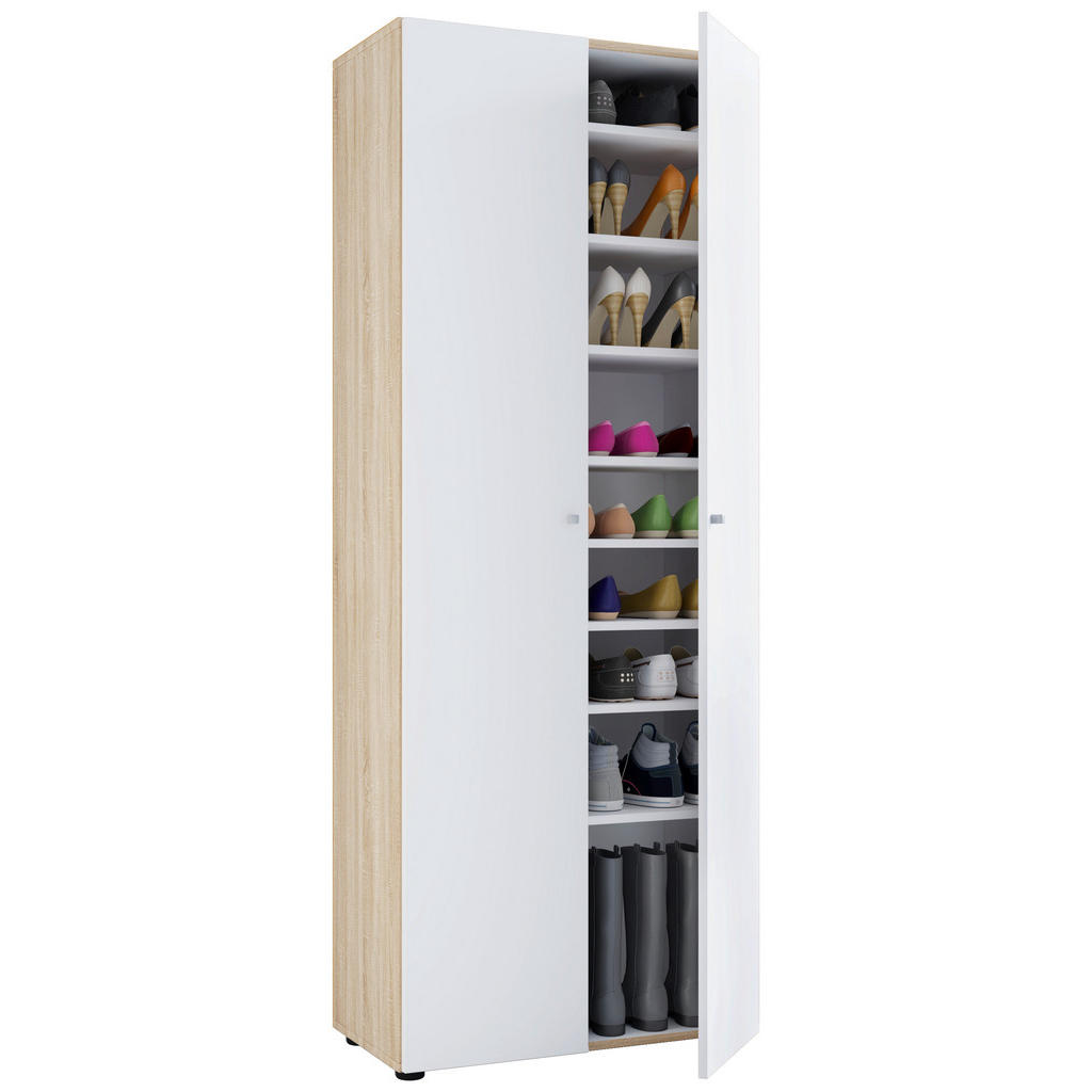 Schuhschrank Vandol Weiß/Eiche Dekor B: 71 cm