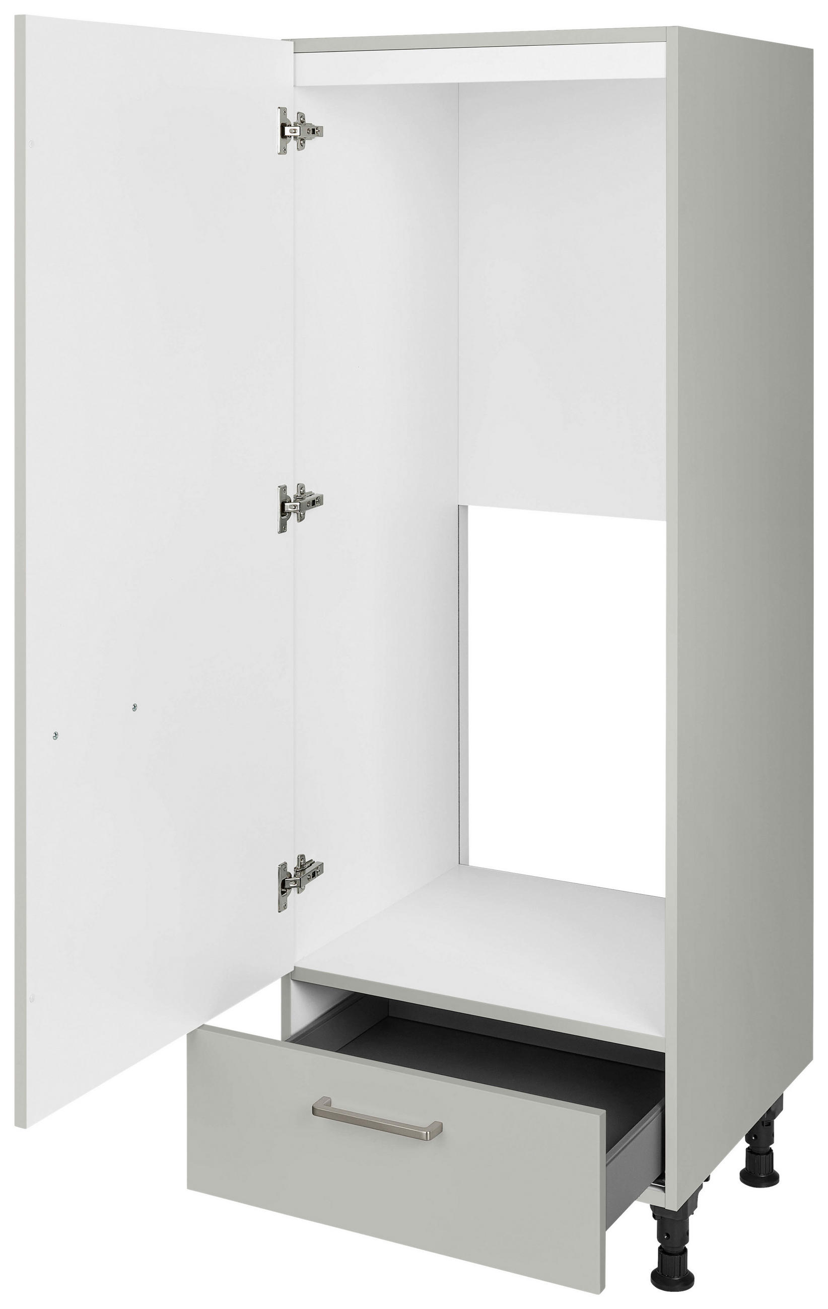 GERÄTEUMBAUSCHRANK 60/168/58 cm in Grau - Edelstahlfarben/Grau, MODERN, Holzwerkstoff/Metall (60/168/58cm) - Nobilia