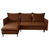 ECKSOFA Rostfarben Flachgewebe  - Rostfarben/Schwarz, Design, Holz/Kunststoff (170/235cm) - MID.YOU