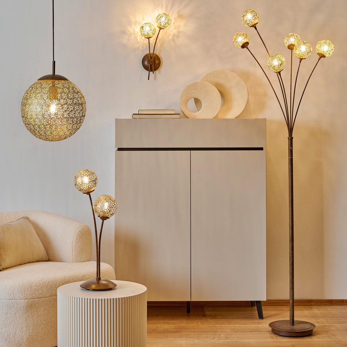 STOJACÍ LAMPA, 34/34/184 cm - rezavá, Lifestyle, kov (34/34/184cm) - Landscape