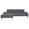 ECKSOFA in Chenille, Mikrofaser Grau  - Schwarz/Grau, Design, Textil/Metall (157/299cm) - Dieter Knoll