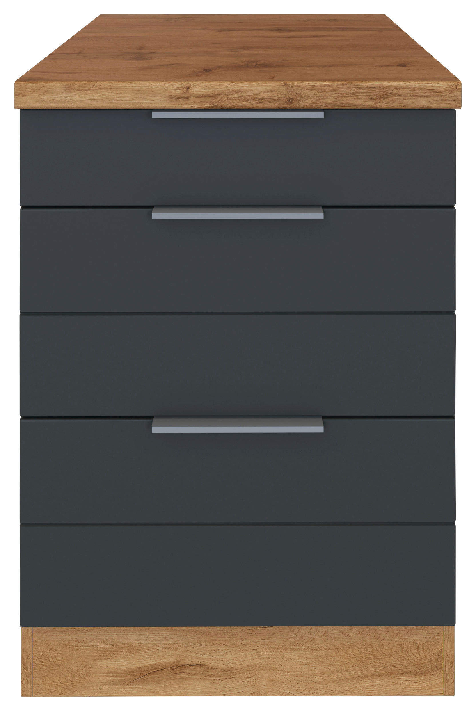 KÜCHENUNTERSCHRANK 60/86/60 cm  in Grau, Eiche Wotan  - Eiche Wotan/Grau, Design, Holzwerkstoff/Metall (60/86/60cm) - Held