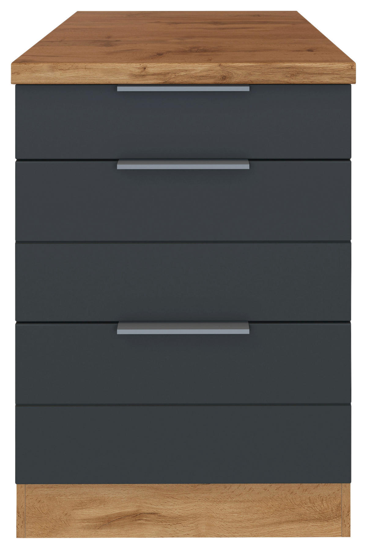 KÜCHENUNTERSCHRANK 60/86/60 cm  in Grau, Eiche Wotan  - Eiche Wotan/Grau, Design, Holzwerkstoff/Metall (60/86/60cm) - Held