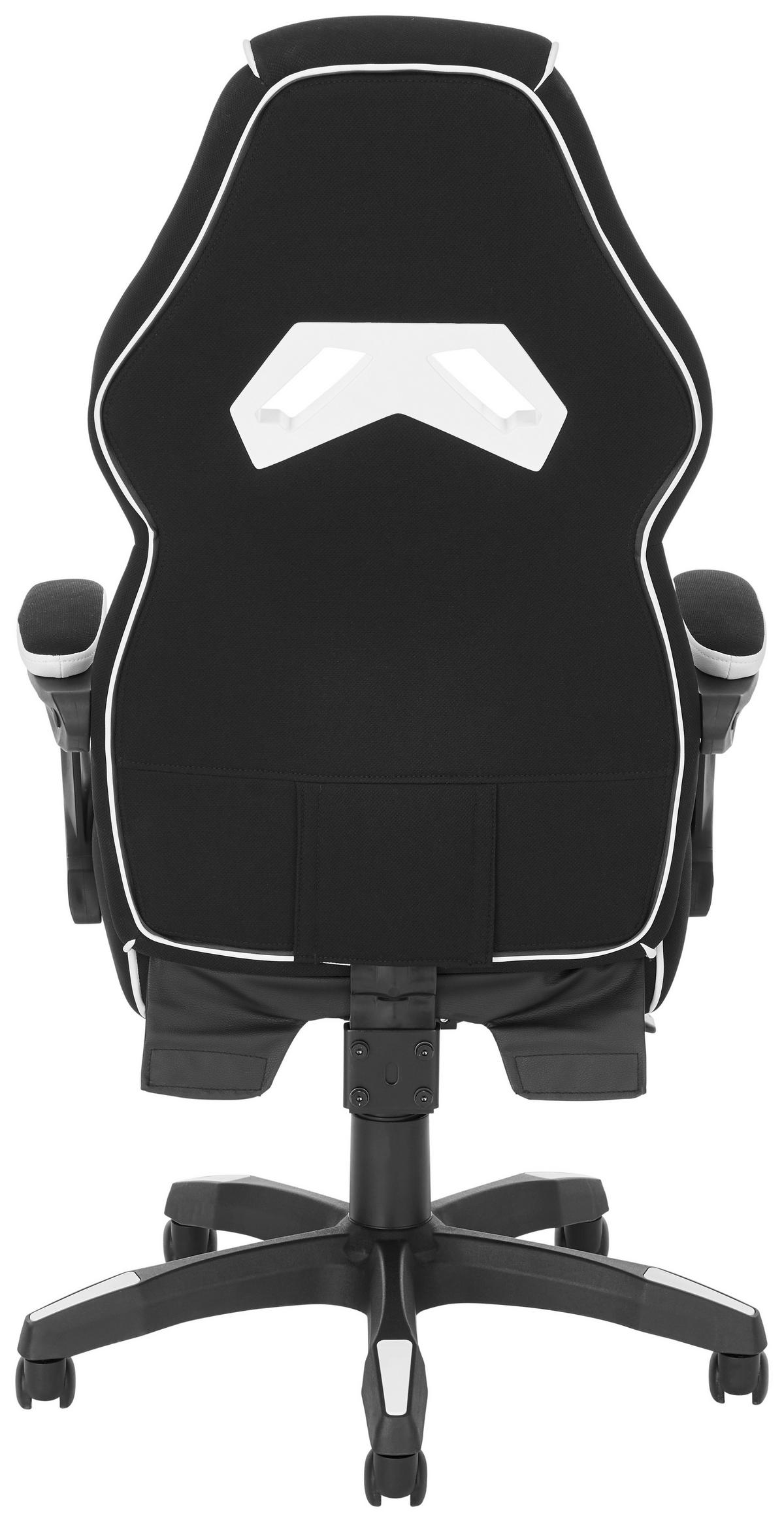 GAMINGSTUHL  in Lederlook, Mikrofaser, Vliesstoff Schwarz, Weiß  - Schwarz/Weiß, Design, Kunststoff/Textil (65/114/67cm) - Novel