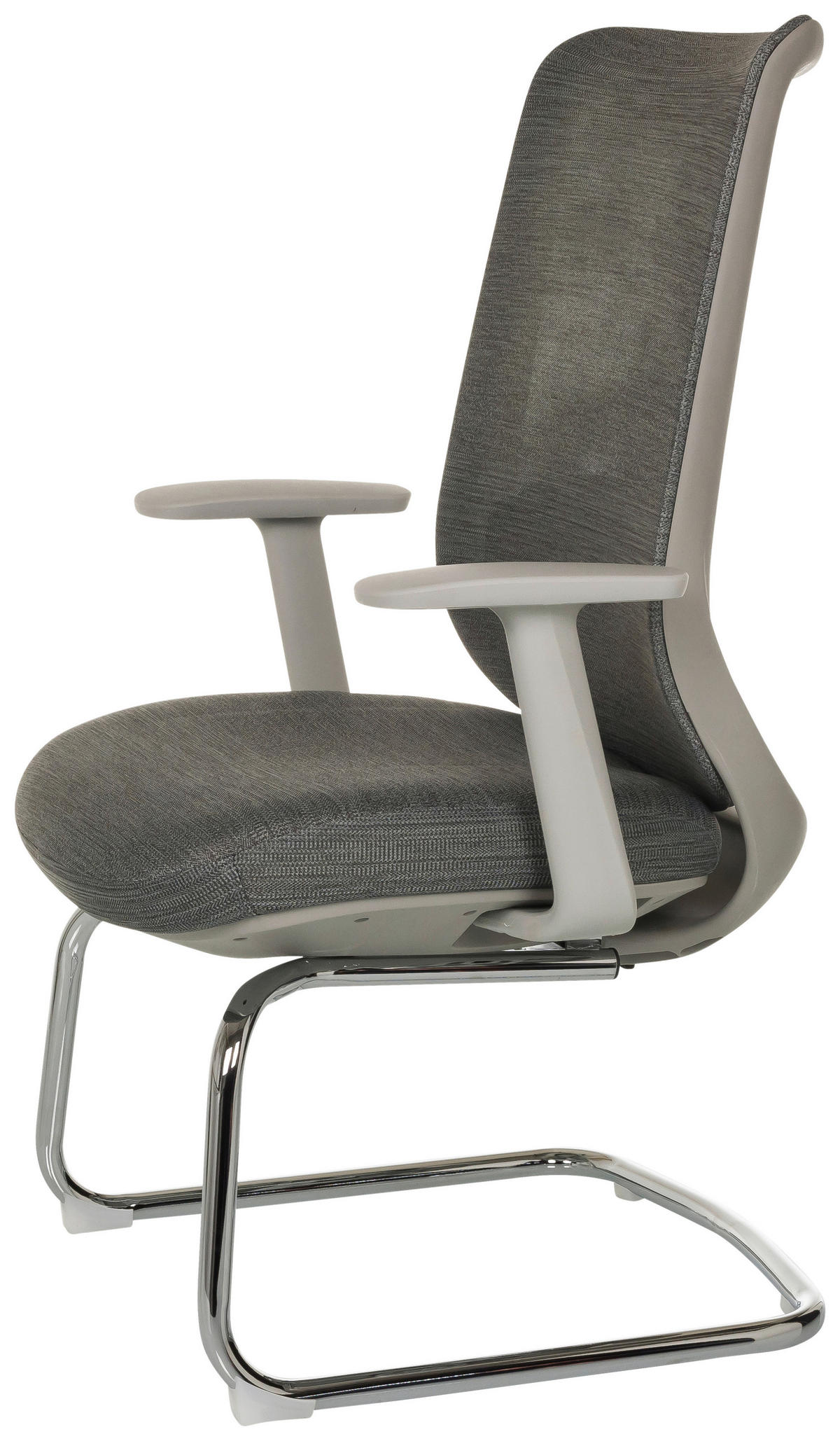 BESUCHERSTUHL Grau  - Silberfarben/Grau, MODERN, Kunststoff/Textil (67cm) - MID.YOU