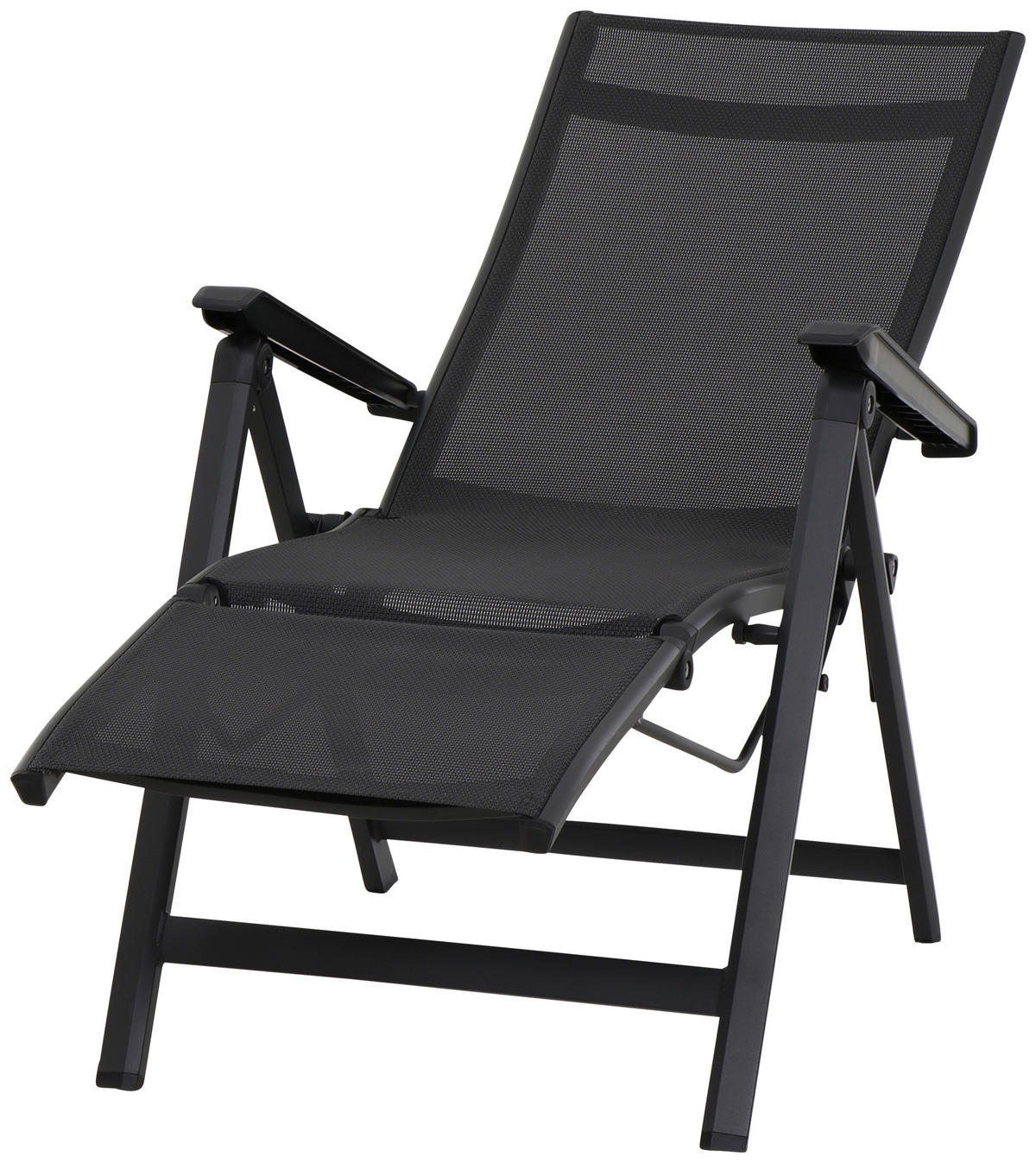 GARTEN-RELAXSESSEL Aluminium  - Anthrazit/Schwarz, KONVENTIONELL, Kunststoff/Textil (61/111/72cm) - Siena Garden