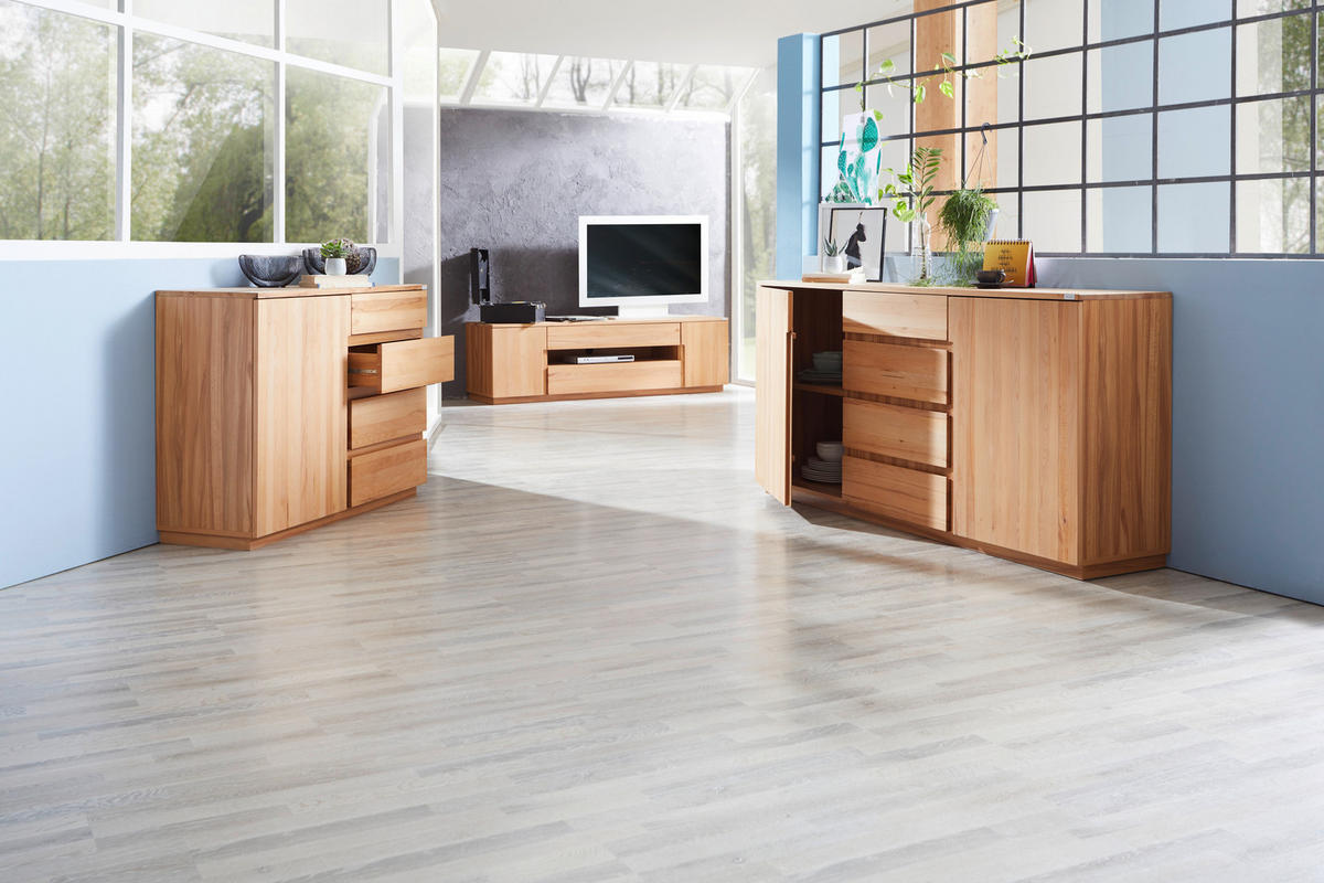 KOMMODE  in 120/89,2/41 cm  - Buchefarben, KONVENTIONELL, Holz/Holzwerkstoff (120/89,2/41cm) - Linea Natura