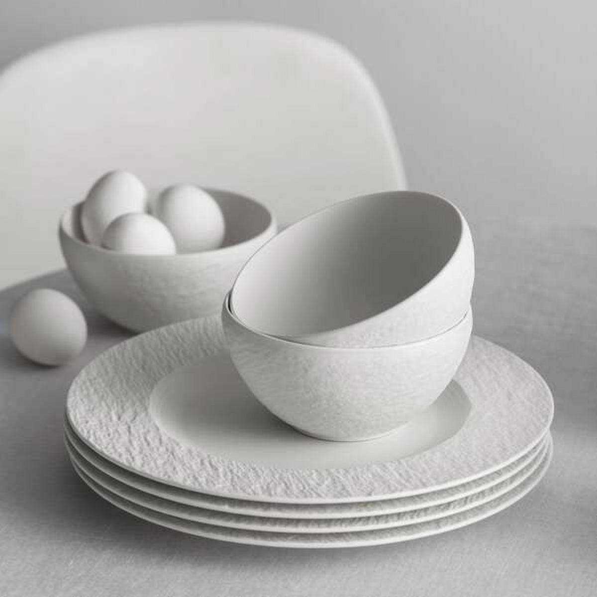 TAFELSERVICE Weiß 16-teilig Manufacture Rock blanc  - Weiß, KONVENTIONELL, Keramik - Villeroy & Boch