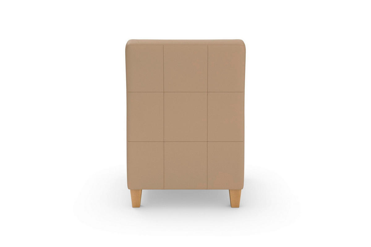 SESSEL in Echtleder Cappuccino  - Eichefarben/Cappuccino, Basics, Leder/Holz (70/93/75cm) - Sit & More