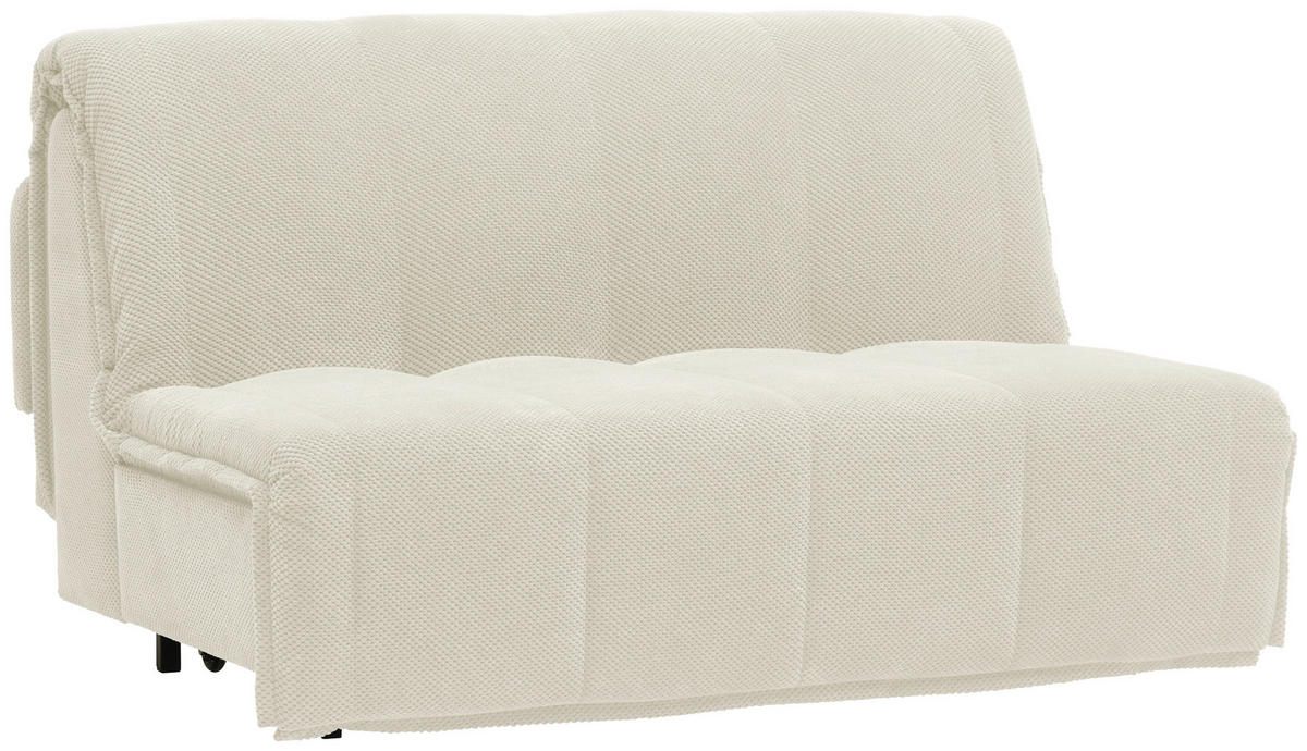 SCHLAFSOFA Velours Creme  - Creme/Schwarz, Design, Kunststoff/Textil (148/88/110cm) - Livetastic