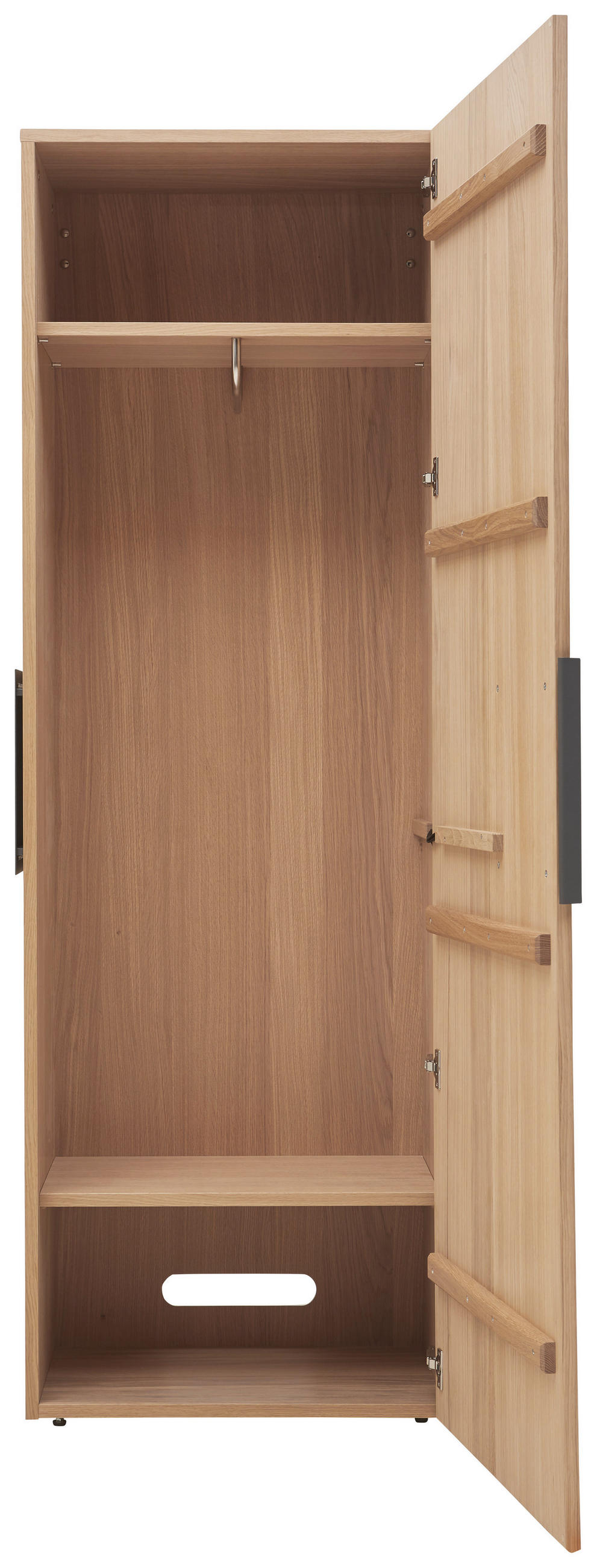 GARDEROBENSCHRANK 65,2/194/43,5 cm  - Eichefarben/Anthrazit, Natur, Glas/Holz (65,2/194/43,5cm) - Voglauer