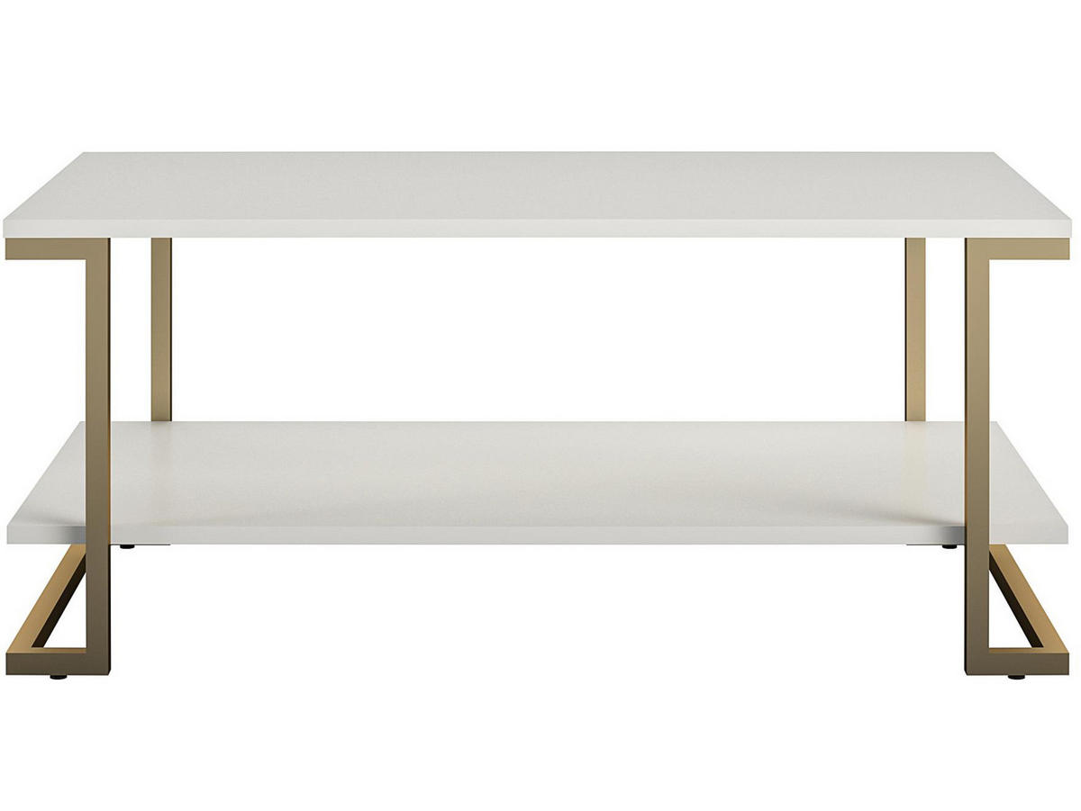 COUCHTISCH Camila 106/46/60 cm rechteckig Weiß  - Weiß/Bronzefarben, Design, Holzwerkstoff/Metall (106/46/60cm) - MID.YOU