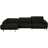ECKSOFA Echtleder Dunkelgrau  - Dunkelgrau/Schwarz, Design, Leder/Metall (165/313cm) - Belluti