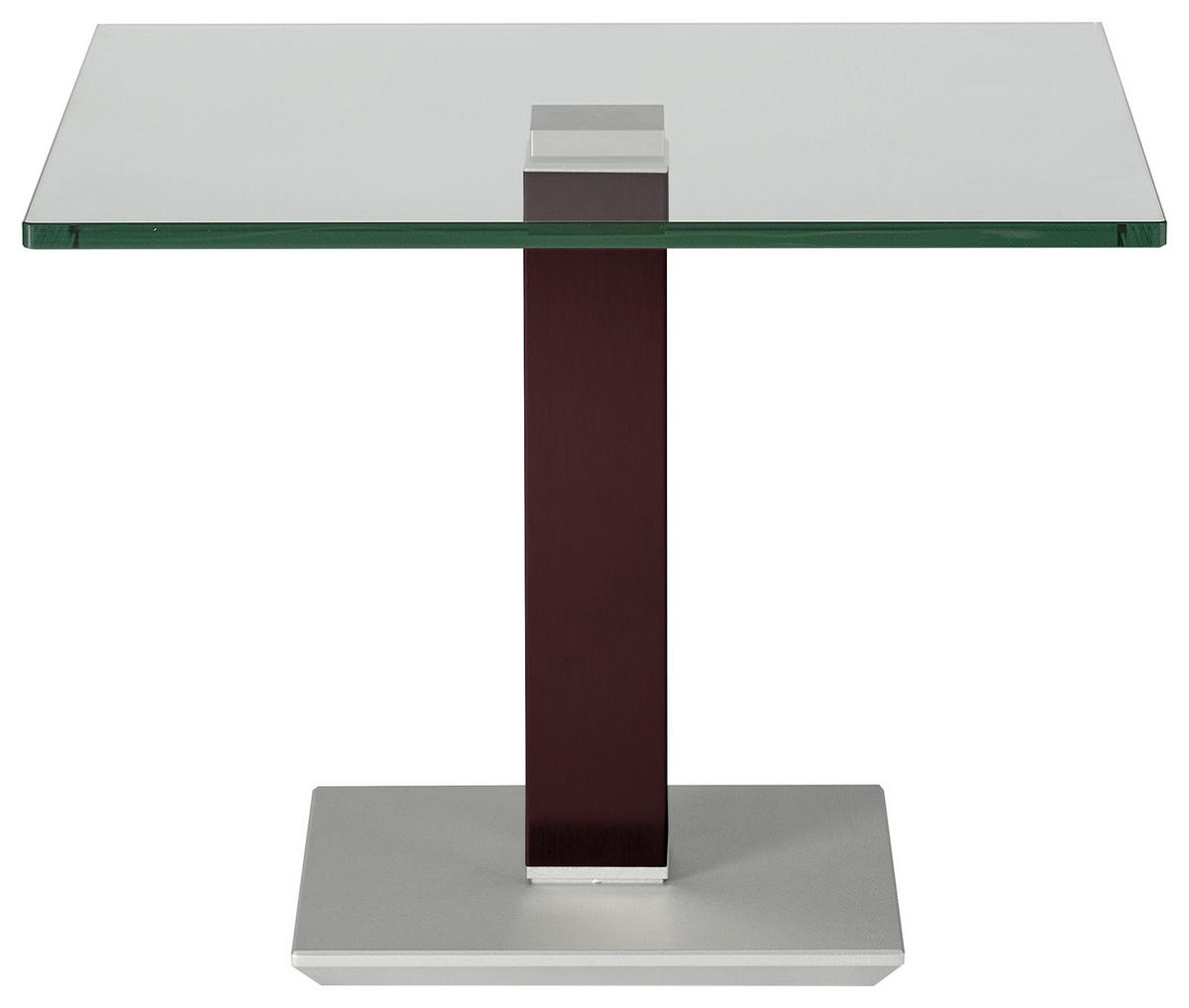 BEISTELLTISCH 60/60/46-65 cm Rot, Schwarz, Edelstahlfarben quadratisch  - Edelstahlfarben/Rot, Design, Glas/Kunststoff (60/60/46-65cm)