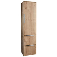 MIDISCHRANK 32,2/129/32,5 cm  - Chromfarben/Eichefarben, KONVENTIONELL, Glas/Holzwerkstoff (32,2/129/32,5cm) - Novel