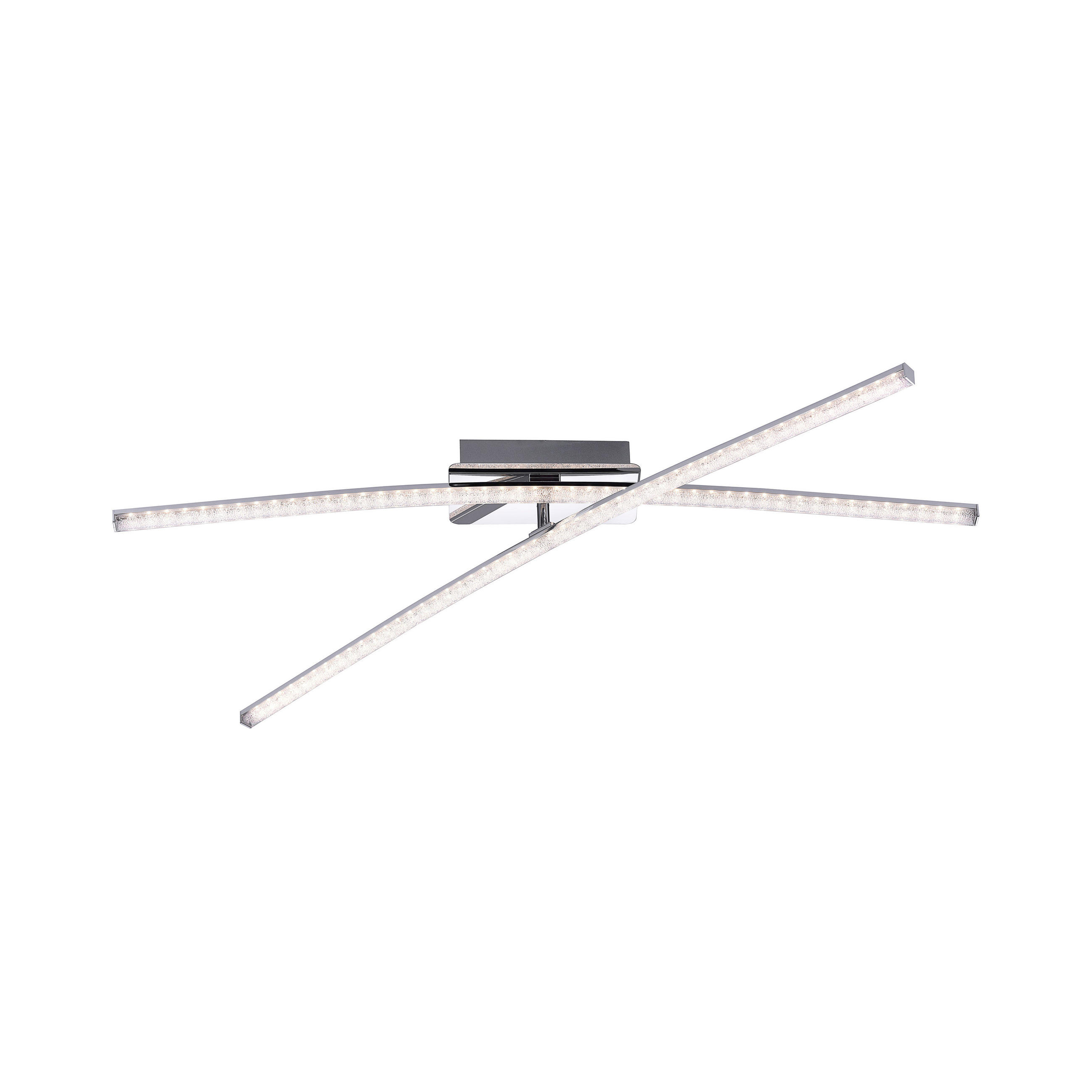 PLAFONIERĂ CU LED - culoare crom, Design, metal (80,5/80,5/10cm)