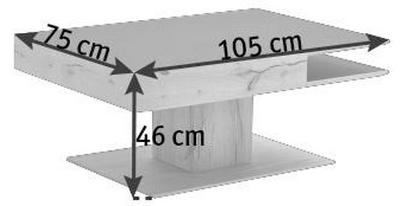 COUCHTISCH in Glas, Holz 105/46/75 cm - Anthrazit/Buchefarben, Natur, Glas/Holz (105/46/75cm) - Valnatura