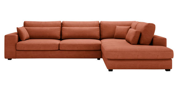 ECKSOFA Terracotta Cord  - Terracotta/Schwarz, KONVENTIONELL, Kunststoff/Textil (314/250cm) - Carryhome