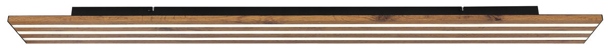 LED-DECKENLEUCHTE Hayden 150/14/6 cm  - Dunkelbraun/Opal, Design, Holzwerkstoff/Kunststoff (150/14/6cm) - Globo