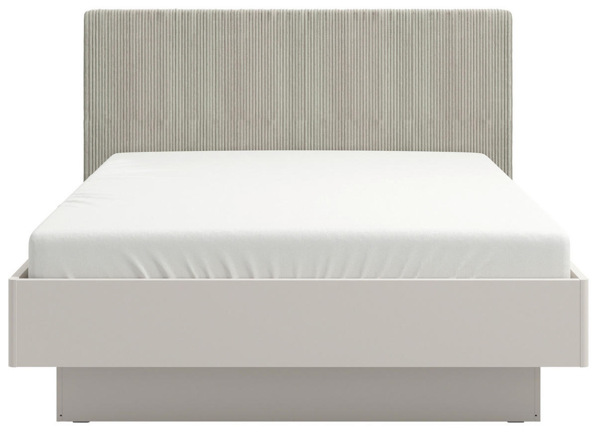 ÁGY 160/200 cm  világosszürke, kasmírszínű  - világosszürke/kasmírszínű, Konventionell, faalapú anyag/textil (160/200cm) - Ti'me