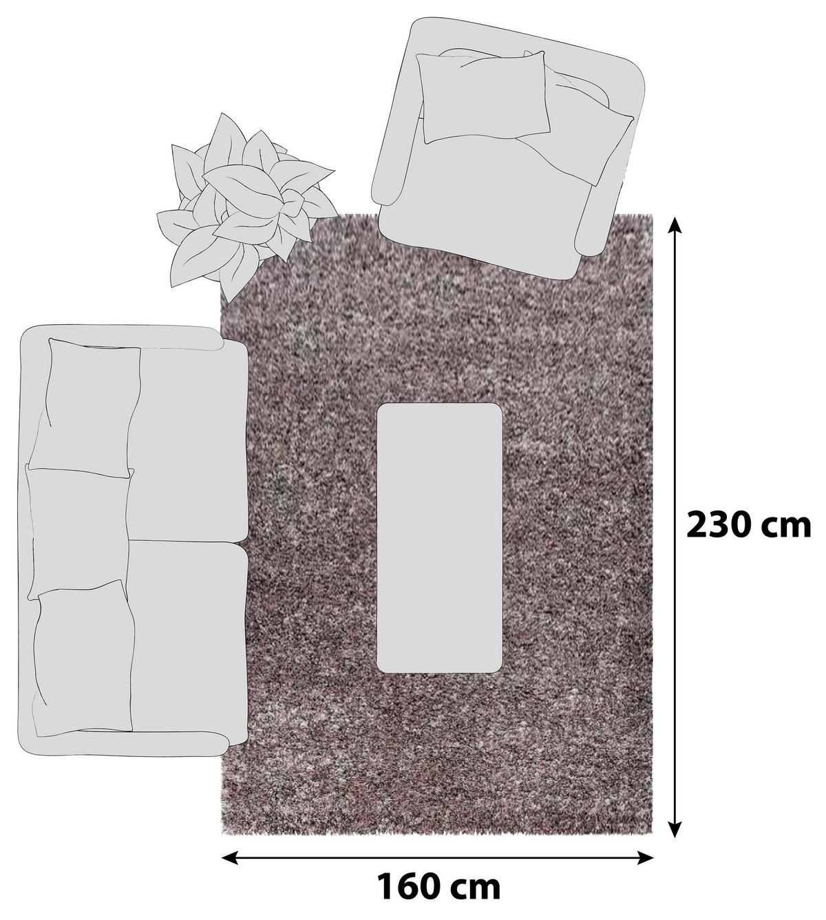 HOCHFLORTEPPICH 160/230 cm Enjoy Rosa  - Rosa, KONVENTIONELL, Textil (160/230cm)