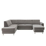 WOHNLANDSCHAFT  in Chenille Grau  - Chromfarben/Multicolor, Design, Kunststoff/Textil (198/301/165cm) - Xora