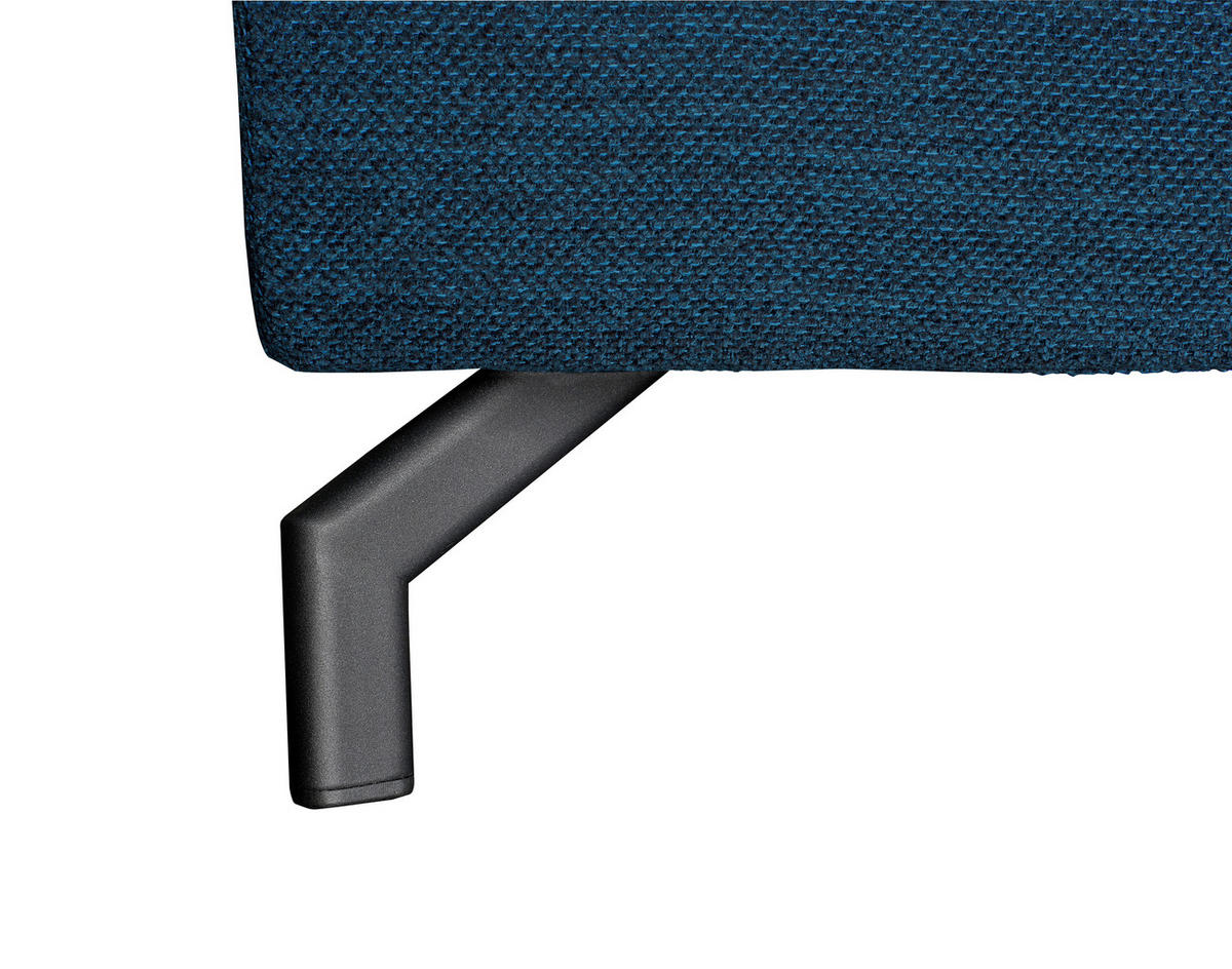 ECKSOFA Blau Chenille  - Blau/Schwarz, KONVENTIONELL, Textil/Metall (185/266cm) - Carryhome