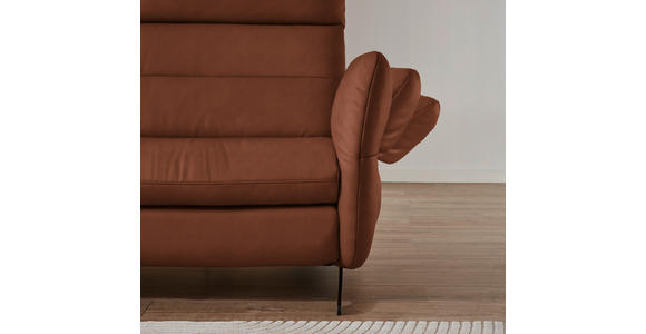 ECKSOFA in Echtleder Cognac 169/298 cm - Cognac/Schwarz, Design, Leder/Metall (169/298cm) - Dieter Knoll