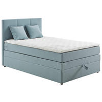 BOXSPRINGBETT 120/200 cm,  in Hellblau  - Schwarz/Hellblau, Design, Kunststoff/Textil (120/200cm) - Welnova