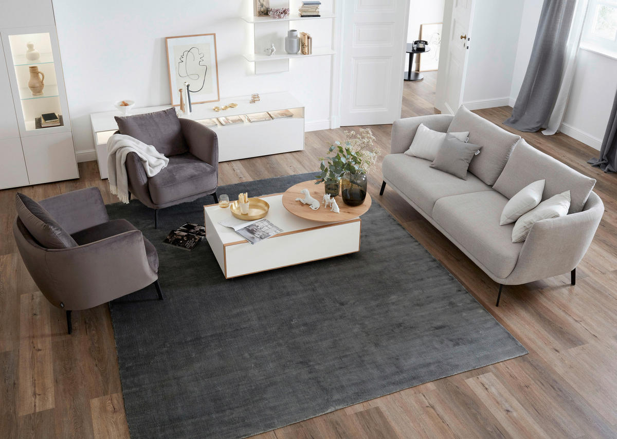 HANDWEBTEPPICH 200/300 cm Aura Anthrazit rechteckig  - Anthrazit, Design, Textil (200/300cm) - Schöner Wohnen